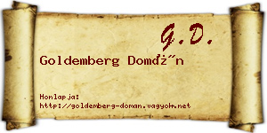 Goldemberg Domán névjegykártya